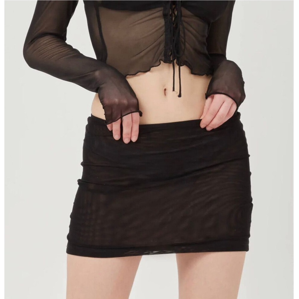 Lioness Nostalgia 90s Mini Skirt Black Mesh